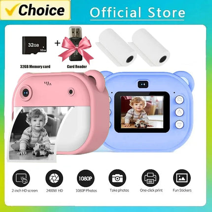 Children Digital Camera Instant Print for Kids Thermal Print Camera