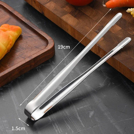 Stainless Steel Grill Tongs Food Clip BBQ Steak Clip Bread Tong