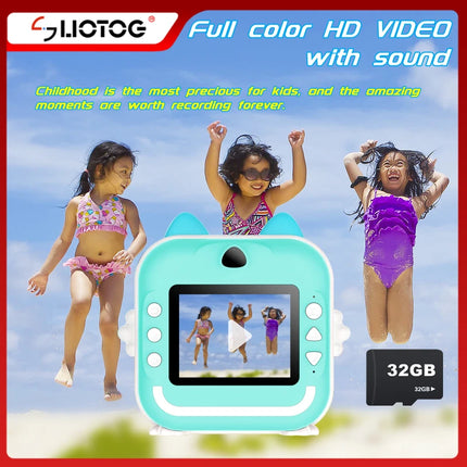Children Digital Camera 1080P HD Toys Thermal Print Camera for Boys