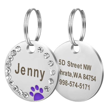 Cute Cat Tag Small Dog ID Tags Free Engraved Name Cats Kitten Name Tag