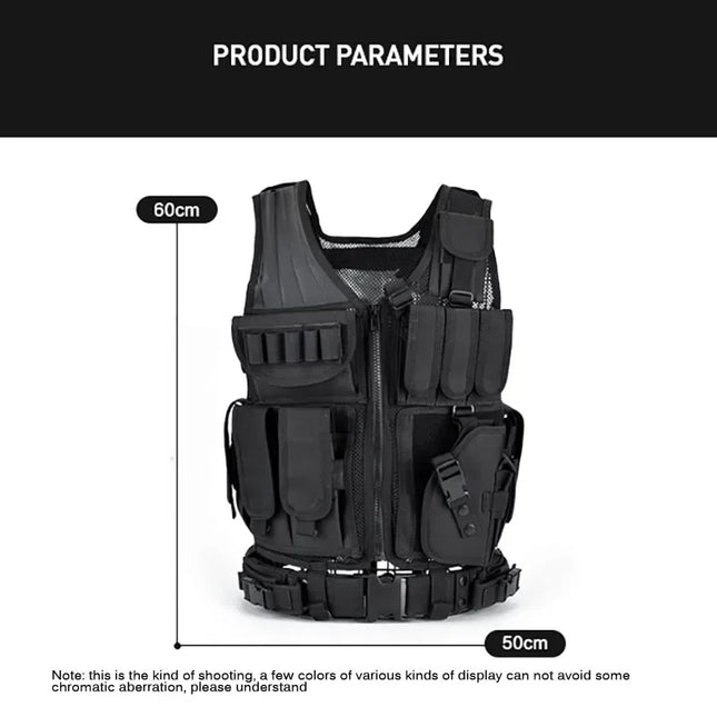 Adjustable Molle Tactical Vest Combat Body Armor Vests Security Guard