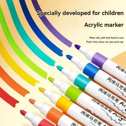 12-80 Colores Set Acrylic Paint Art Marker Pen Rock Painting for Kids