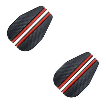 2PCS Car Rearview Mirror Rain Eyebrow Carbon Fiber Sun Visor Shade