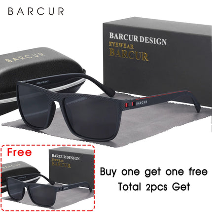 BARCUR Design TR90 Sunglasses Men Polarized Light Weight Sports Sun