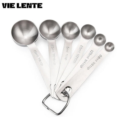6pcs/set Food-grade Stainless Steel Measuring Spoon Set Sugar Coffee
