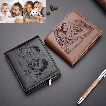 Engraved Personalized Gifts Custom Wallet for Men,Husband,Dad,Son for