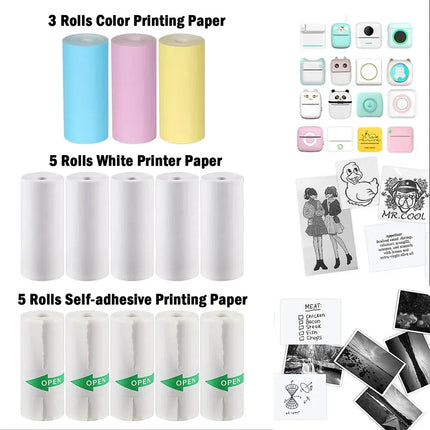 HD Mini Portable Printer Thermal Paper Universal 57mm Self-adhesive