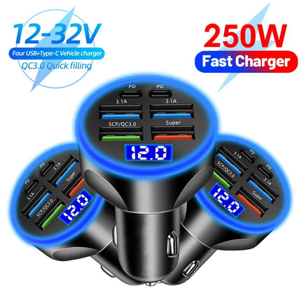 Car Charger 2-6 Ports Fast Quick Charging PD QC3.0 USB Car Phone