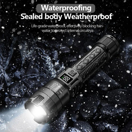 High Power 2000LM LED Flashlight Built-in Battery USB Rechargeable