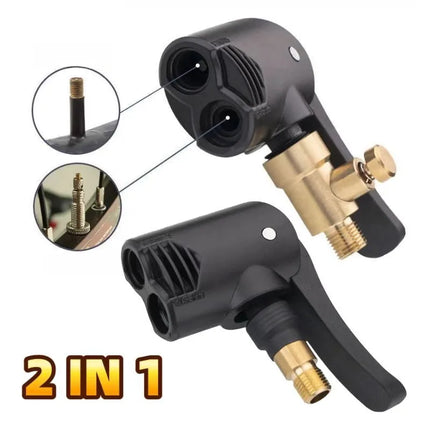 2-In-1 Bicycle Pump Nozzle Hose Adapter Inflatable Pump Motorbike Air