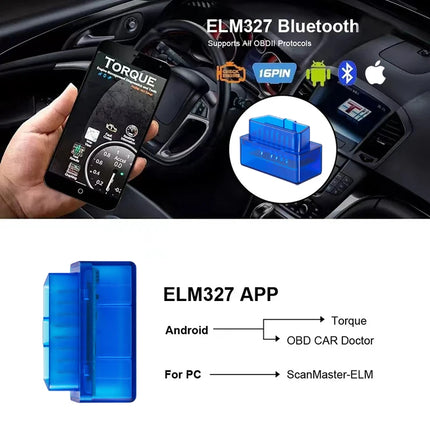 Mini ELM327 V2.1 OBD2 Scanner Code Reader Bluetooth Car Diagnostic