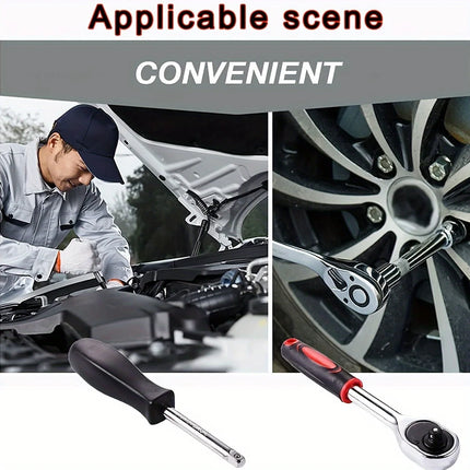 46pc Drive Socket Set 1/4 inch Ratchet Wrench Set with Sockets Metric