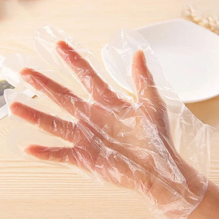 100pcs Disposable Gloves Plastic Gloves Transparent Eco-friendly