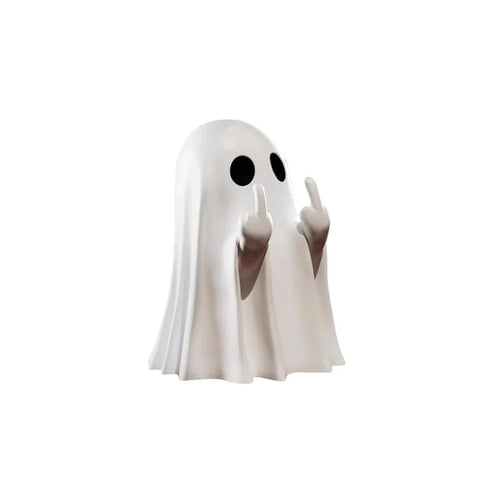 New Cute Middle Finger Ghost Statue Small Halloween Decor for Home