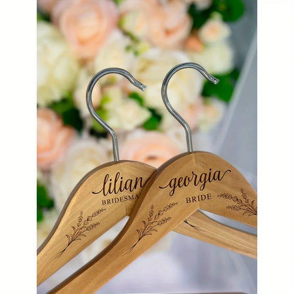 1pc Custom Engraved Name Wooden Clothes Hanger Personalized Name