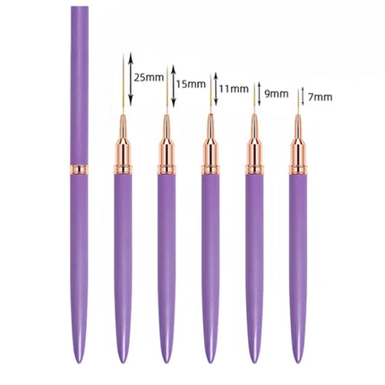 5pcs Nail Art Liner Brush Set UV Gel Nail Brushes Kits French Stripe