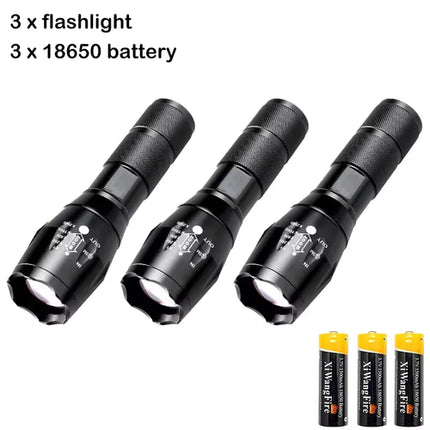 High Power T6 LED Flashlights Camping Torch 5 Light Modes Zoom Light