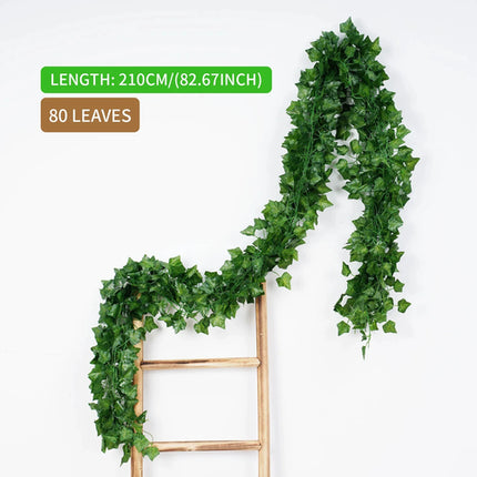 2.1M Green Ivy Leaf Hanging Vine Artificial Garland Silk Wall Plant
