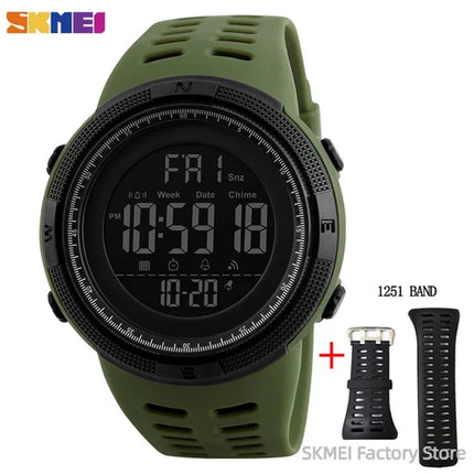 SKMEI 1251 Sports Digital Watch for Men Waterproof Military Electronic