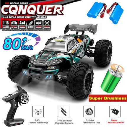 Super Brushless 80KM or 50KM/H 4WD RC Car With LED Remote Control Cars