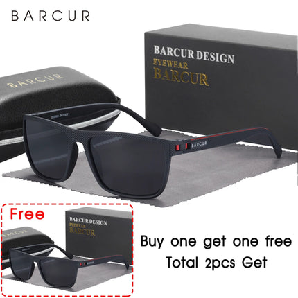 BARCUR Design TR90 Sunglasses Men Polarized Light Weight Sports Sun