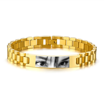 Personalized Engrave ID Bracelet for Men Wristband Stainless Steel