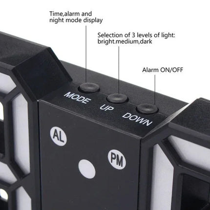 3D LED Digital Clock Wall Decoration Glow Night Mode Decoration for