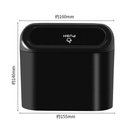 Car Bin Hanging Vehicle Garbage Dust Case Storage Box Black Square