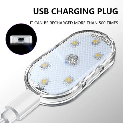 Car LED Touch Lights USB Sensor Rechargeable Reading Light Auto Door