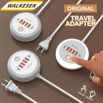 50W USB Charger Multi Ports Power Strip Socket Fast Charging Travel