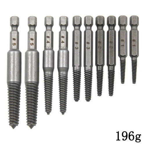 10pc Hexagonal Shank Broken Head Screw Extractor Screw Broken Head