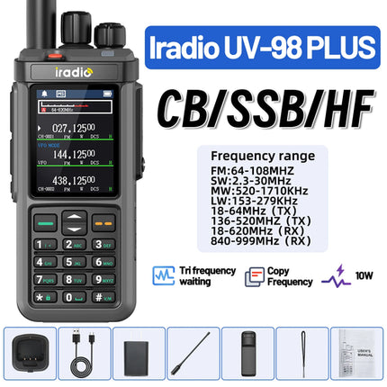 Iradio UV-98 PLUS Multi Band 10W FM AM SSB HF Cross Band Repeater