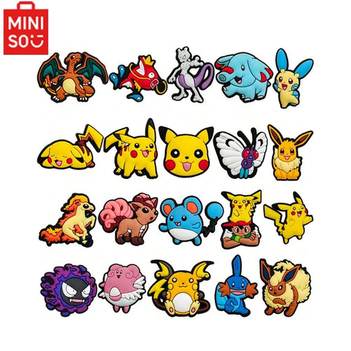 20Pcs/Set MINISO Cute cartoon Pokemon Shoe Charms DIY Shoe Buckle