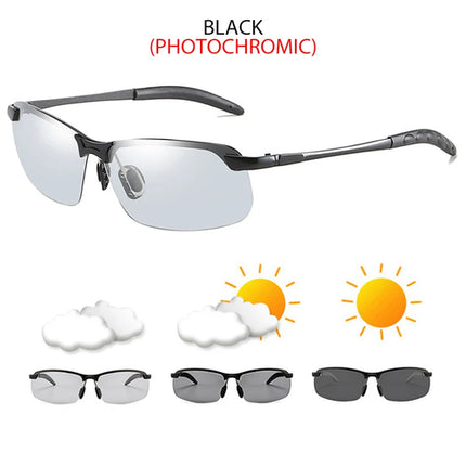 Fashion Half Frame Photochromic Sunglasses Men Women Classic Chamelon