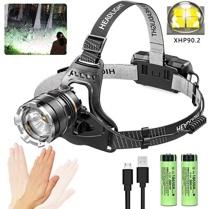 XHP90.2 Super Powerful Headlamp Rechargeable Head Flashlight High