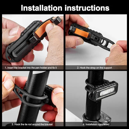 LED Red Blue Caution Emergency Police Light with Clip USB Rechargeable