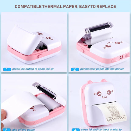 C9 Mini Printer Thermal Paper Picture Luggage Tags English Learning