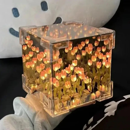 2025New Creative Diy Tulip Flower Sea Cube Three-Dimensional Small
