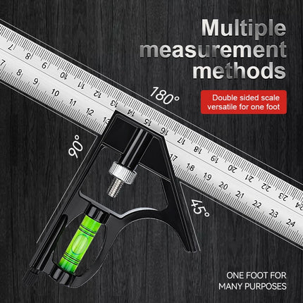 Multi Functional Combination Adjustable Right Angle Ruler and