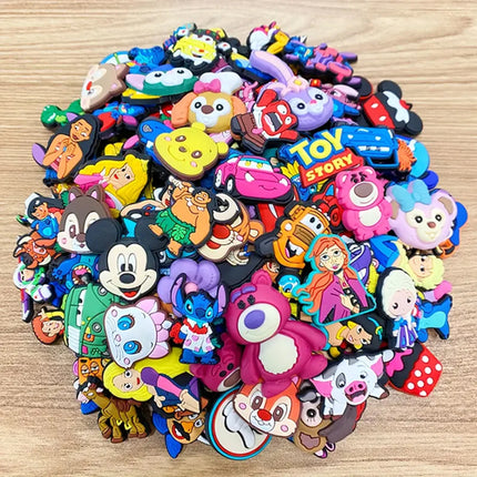 Random 10-100Pcs MINISO Disney Series Shoe Charms For Key Chain