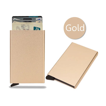 Rfid Smart Wallet Card Holder Metal Thin Slim Men Women Wallets Pop Up
