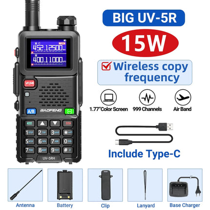 Baofeng UV 5RH 10W Air Band Walkie Talkie Long Range Wirless Copy