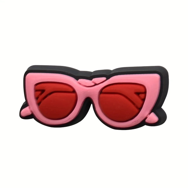 25/31/35/37pcs Pink Shoe Charms for Clogs Bubble Slides Sandals PVC