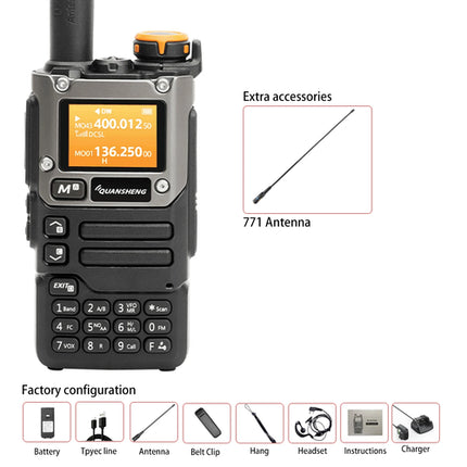 Quansheng UV-K6 Walkie Talkie 5W Air Band Radio Tyep C Charge UHF VHF