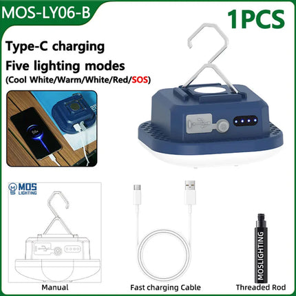 MOSLIGHTING 80W Camping Lantern Portable Flashlights Rechargeable