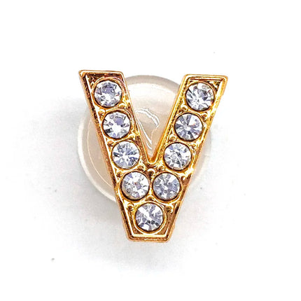 1-26Pcs Fashion Gold Letters Metal Shoe Charms Accessories Garden Shoe