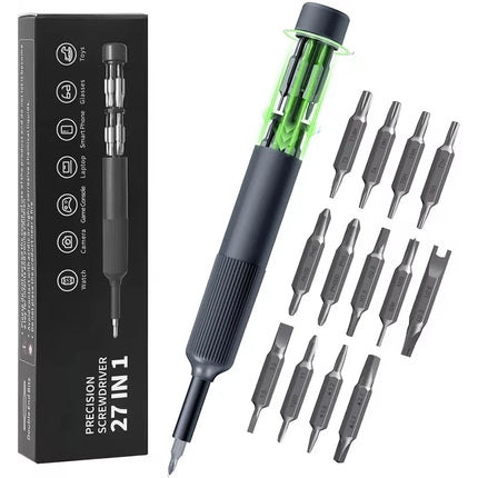 27 in 1 Precision Screwdriver Set  Magnetic Bits Pen Style Manual