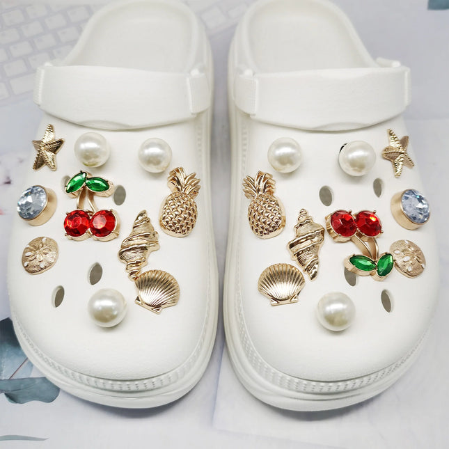 1pc Cherry Conch Metal Shoe Charms for Clogs Accessories DIY Sandals