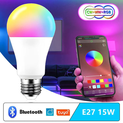 15W E27 Tuya LED Bulb Smart Life APP Control Dimmable RGB Color