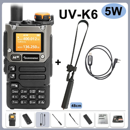 Quansheng UV-K6 Walkie Talkie 5W Air Band Radio Type C Charge UHF VHF